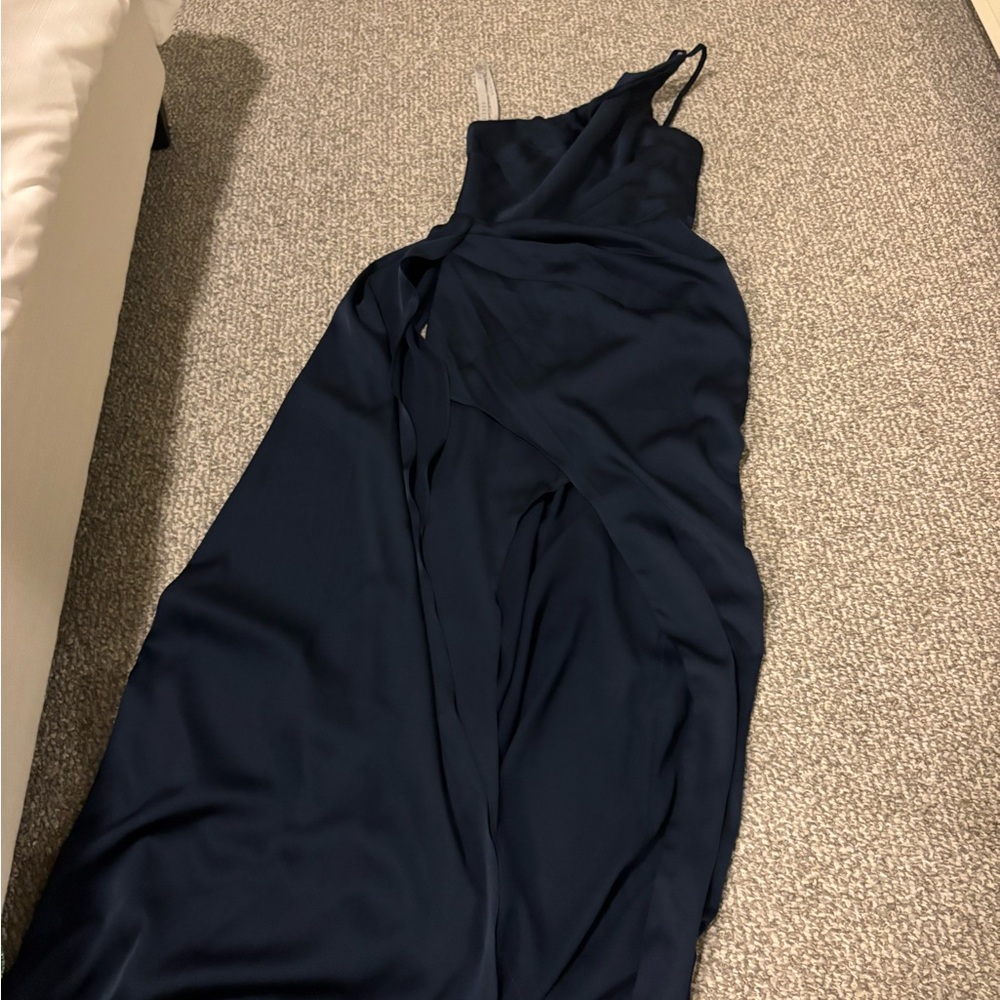 Azazie One Shoulder Navy Dress